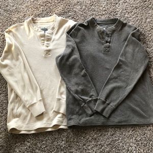 Two Eddie Bauer Henley’s.